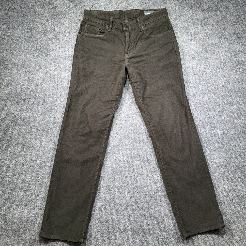 Bonobos Corduroy Pants Men's 30x30 Green Straight Stretch Outdoor Casual Chino